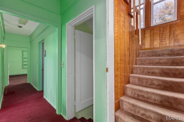 209 S Montgomery St, Gillespie, IL 62033 - staircase featuring carpet