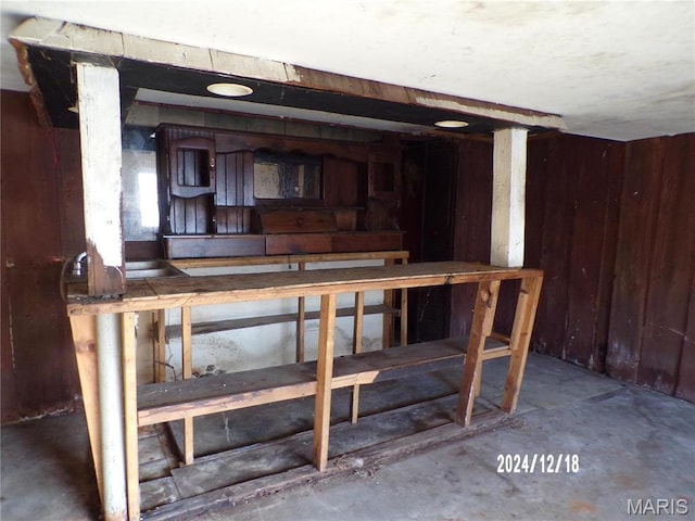 6045 Ozark Dr, High Ridge, MO 63049 - basement with wooden walls