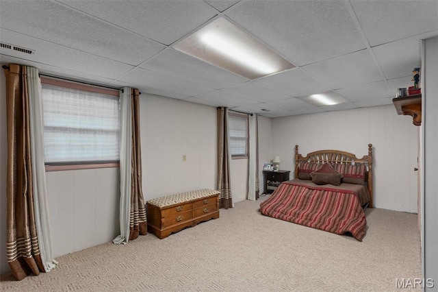 807 W Miller Dr, Staunton, IL 62088 - carpeted bedroom featuring a drop ceiling