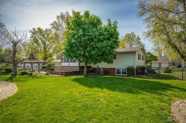 807 W Miller Dr, Staunton, IL 62088 - view of yard featuring a gazebo and cooling unit