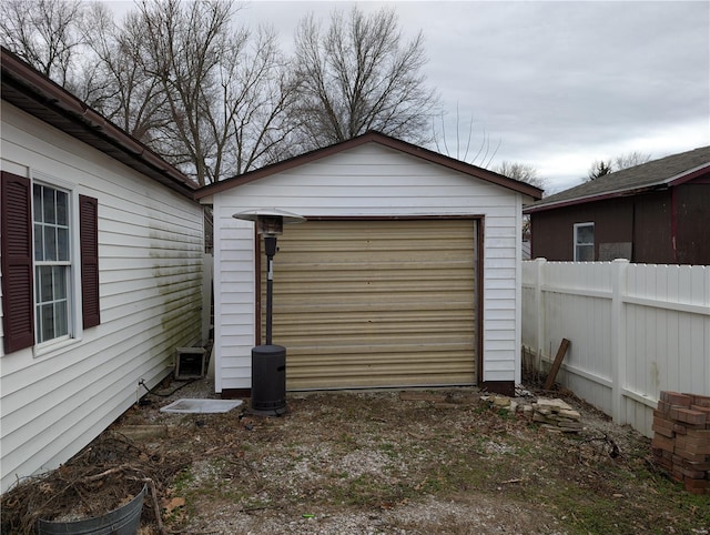 205 Fisher Ave, Sawyerville, IL 62085 - detached garage featuring fence and driveway