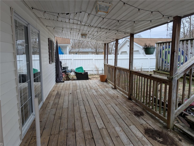 205 Fisher Ave, Sawyerville, IL 62085 - wooden terrace with a fenced backyard
