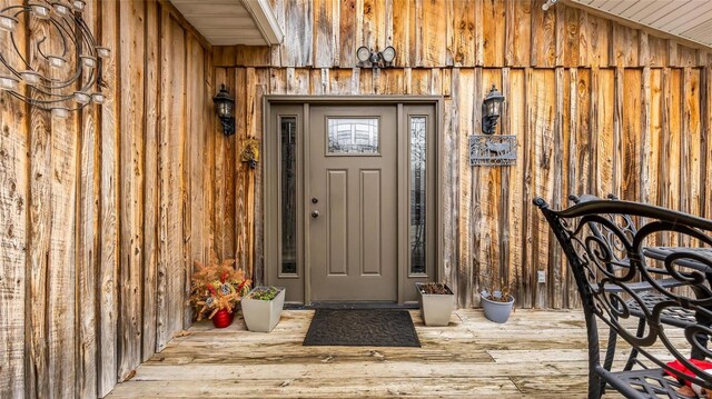 302 Deer Run Acres A, Williamsville, MO 63967 - property entrance featuring board and batten siding