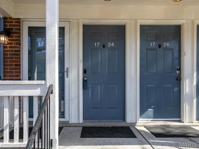 entrance to property with covered porch