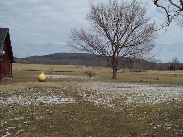 view of yard featuring a mountain view and a rural view