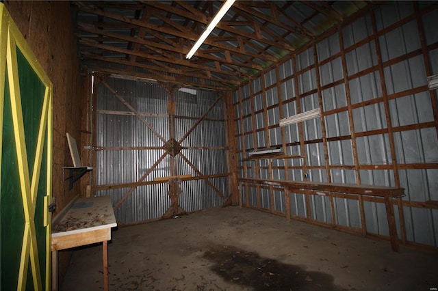 garage featuring metal wall