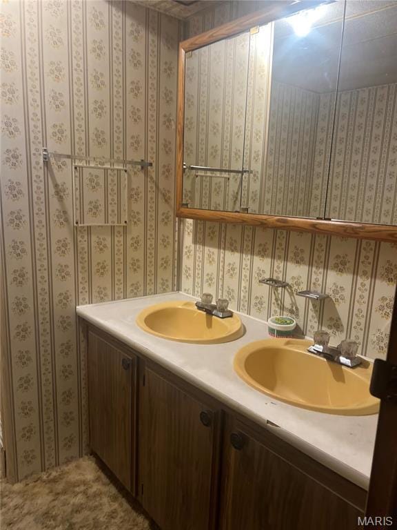 bathroom with double vanity