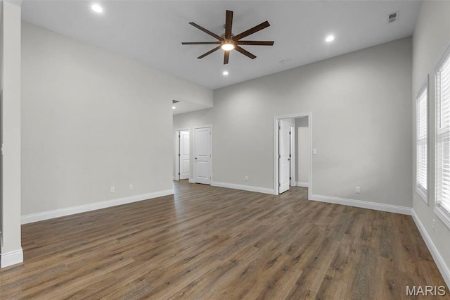 4 Creekside Way, Cape Girardeau, MO 63701 - empty room with ceiling fan, wood finished floors, and recessed lighting