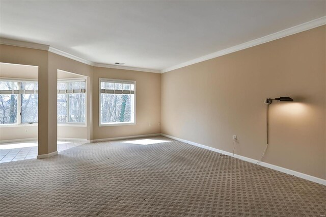 11920 Old Ballas Rd Unit 202, Saint Louis, MO 63141 - carpeted empty room with baseboards and ornamental molding
