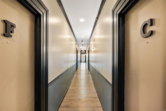 1052 S Kingshighway Blvd, Saint Louis, MO 63110 - hallway featuring light wood-type flooring and recessed lighting