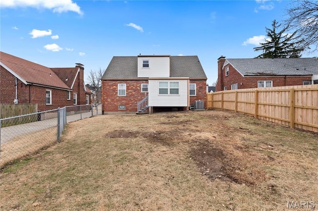 5807 Columbia Ave, Saint Louis, MO 63139 - rear view of house with entry steps and cooling unit