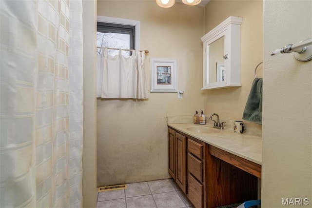 3 Echo Ln, Centralia, IL 62801 - bathroom with tile patterned floors, vanity, and a shower with curtain