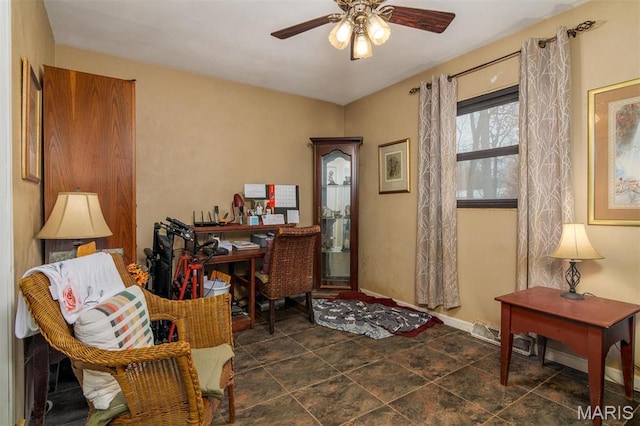 3 Echo Ln, Centralia, IL 62801 - home office featuring ceiling fan and baseboards