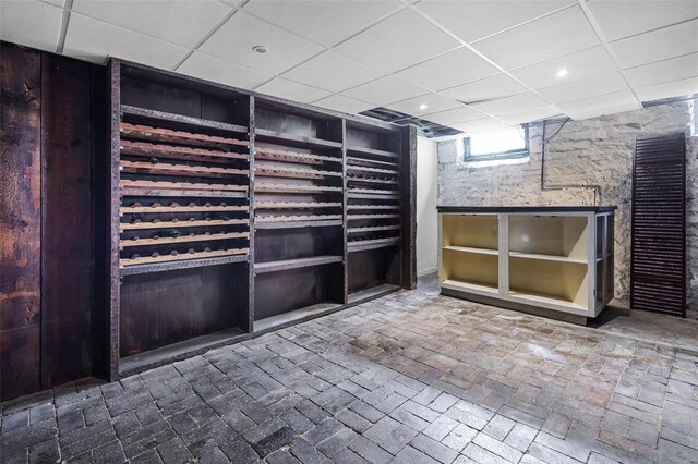 1317 Shenandoah Ave, Saint Louis, MO 63104 - wine room featuring a paneled ceiling and recessed lighting