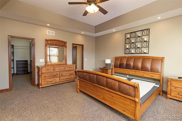 9606 Klings Ct, Mascoutah, IL 62258 - carpeted bedroom featuring recessed lighting, baseboards, and a ceiling fan