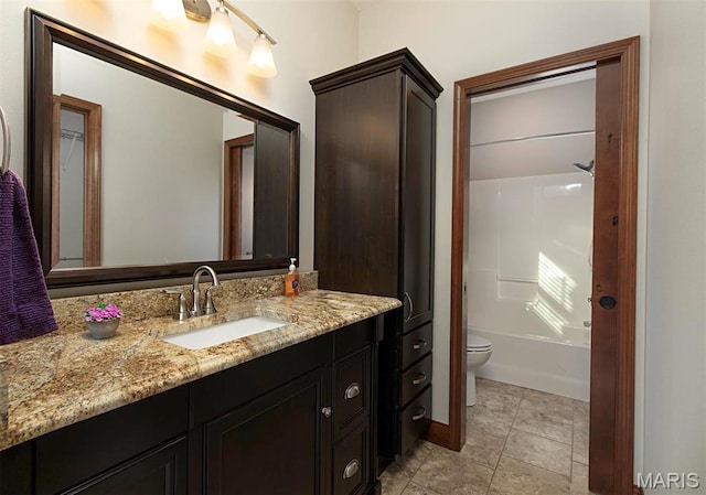 9606 Klings Ct, Mascoutah, IL 62258 - bathroom with toilet, vanity, and shower / tub combination