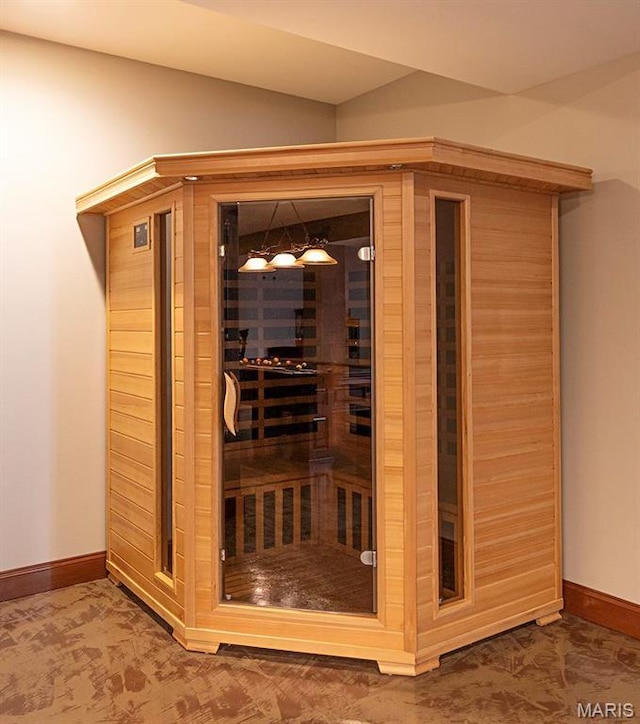9606 Klings Ct, Mascoutah, IL 62258 - relaxing sauna featuring carpet floors and baseboards