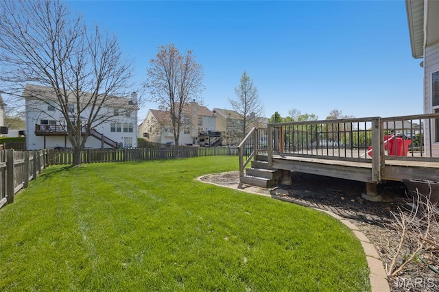 1218 Cold Spring Dr, Ofallon, MO 63368 - view of yard with a wooden deck and a residential view