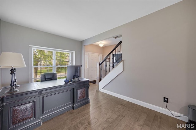 1218 Cold Spring Dr, Ofallon, MO 63368 - home office featuring wood finished floors and baseboards