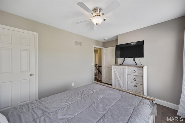 1218 Cold Spring Dr, Ofallon, MO 63368 - bedroom with baseboards, wood finished floors, and a ceiling fan
