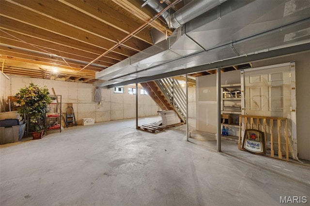 1218 Cold Spring Dr, Ofallon, MO 63368 - basement featuring stairs