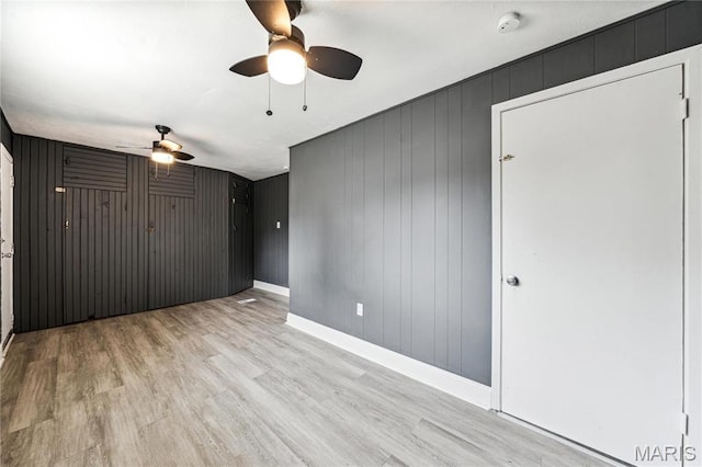 4649 Louisiana Ave, Saint Louis, MO 63111 - empty room with ceiling fan, a smoke detector, light wood-style flooring, and baseboards