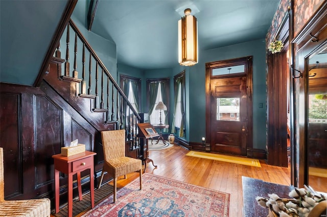 34 N Fountain Cpe, Girardeau, MO 63701 - entrance foyer featuring hardwood / wood-style flooring, stairs, and baseboards