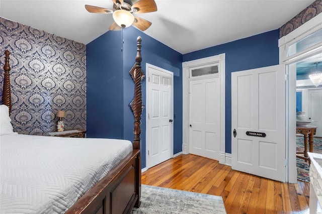 34 N Fountain Cpe, Girardeau, MO 63701 - bedroom with light wood-style flooring, ceiling fan, and baseboards