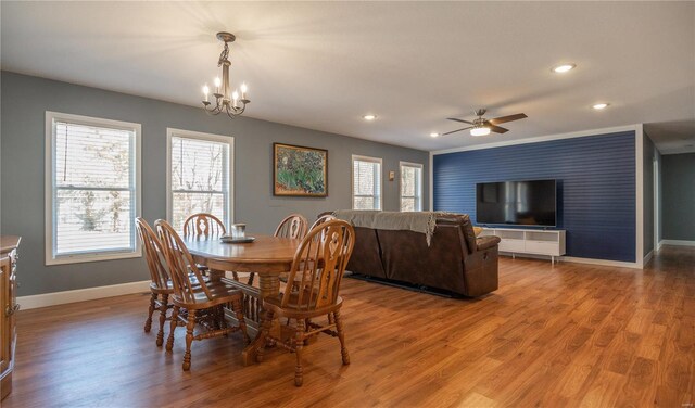 601 Broadway St, Van Buren, MO 63965 - dining area featuring baseboards, recessed lighting, plenty of natural light, and light wood-style flooring