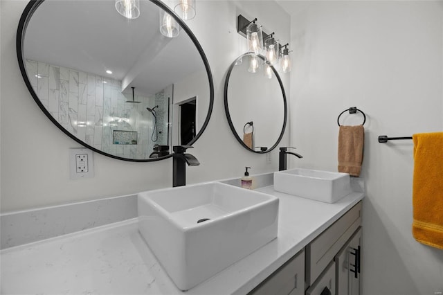 5818 Westminster Pl, Saint Louis, MO 63112 - full bathroom with a walk in shower and double vanity