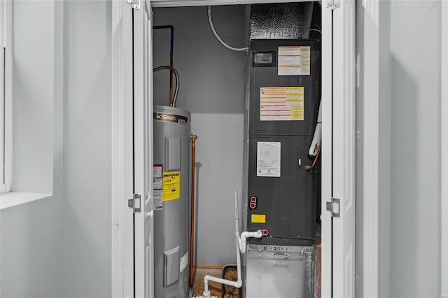 5818 Westminster Pl, Saint Louis, MO 63112 - utility room with electric water heater and heating unit