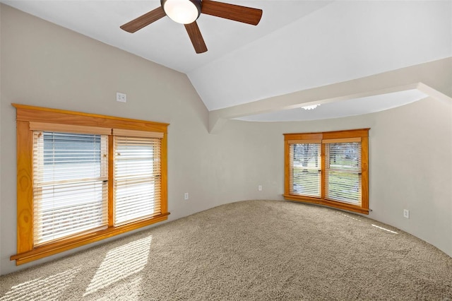 211 E Alton St, Marine, IL 62061 - unfurnished room with carpet, ceiling fan, and lofted ceiling