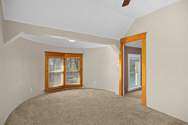211 E Alton St, Marine, IL 62061 - carpeted spare room featuring plenty of natural light, a ceiling fan, and lofted ceiling