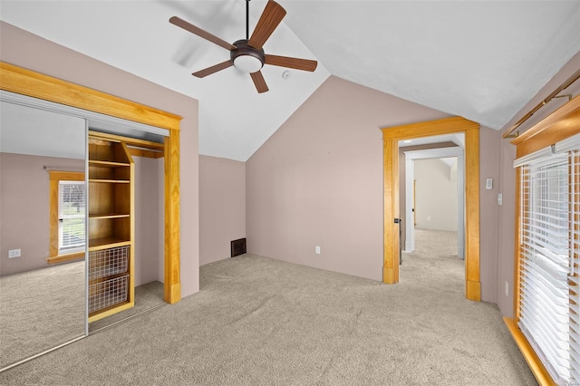 211 E Alton St, Marine, IL 62061 - additional living space featuring ceiling fan, carpet, and lofted ceiling
