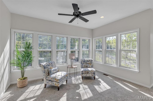3560 Saint Albans Rd, Saint Albans, MO 63073 - sunroom with baseboards, healthy amount of natural light, carpet flooring, and recessed lighting