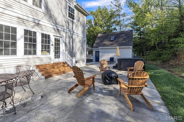 3560 Saint Albans Rd, Saint Albans, MO 63073 - view of patio / terrace featuring a hot tub and entry steps