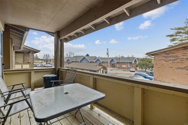 balcony with a residential view