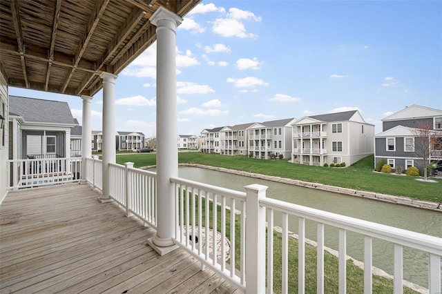 4036 Hempstead St, Saint Charles, MO 63301 - deck with a residential view, a water view, and a yard