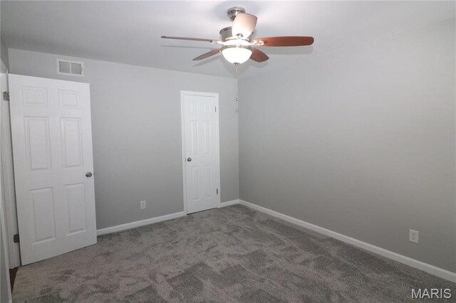 1090 Mersey Bend Dr Unit F, Saint Louis, MO 63129 - empty room featuring ceiling fan, carpet flooring, and baseboards