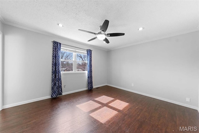 655 Lakewood Dr, Lake St Louis, MO 63367 - spare room with wood finished floors, ceiling fan, baseboards, recessed lighting, and ornamental molding
