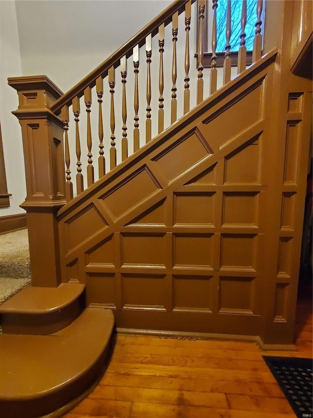 508 S Grand Ave, Houston, MO 65483 - stairs featuring hardwood / wood-style floors