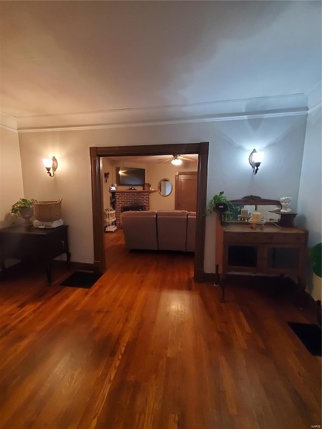 508 S Grand Ave, Houston, MO 65483 - hall with wood finished floors and crown molding