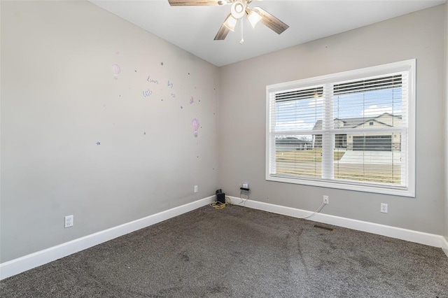 725 Deerfield Ln, Farmington, MO 63640 - empty room featuring baseboards, carpet, and ceiling fan