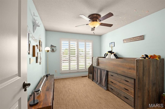 2016 Richview Dr, Saint Jacob, IL 62281 - carpeted bedroom featuring ceiling fan and a textured ceiling