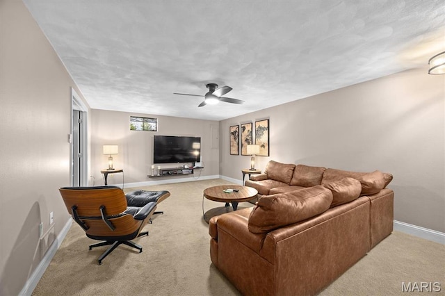 2016 Richview Dr, Saint Jacob, IL 62281 - carpeted living area with a ceiling fan and baseboards