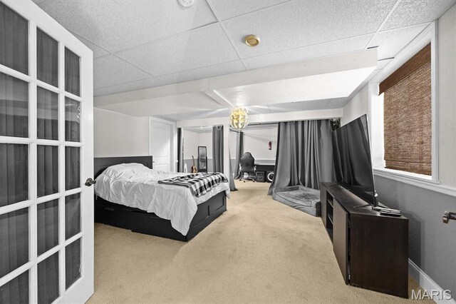 2016 Richview Dr, Saint Jacob, IL 62281 - carpeted bedroom with a paneled ceiling and baseboards