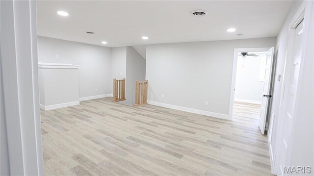 20167 County Road 7300, Newburg, MO 65560 - unfurnished room with light wood-type flooring, recessed lighting, baseboards, and ceiling fan