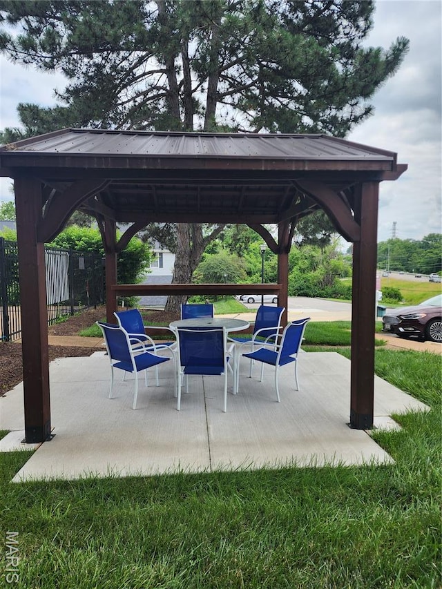 1239 Creve Coeur Crossing Ln Unit C, Chesterfield, MO 63017 - view of patio / terrace featuring a gazebo