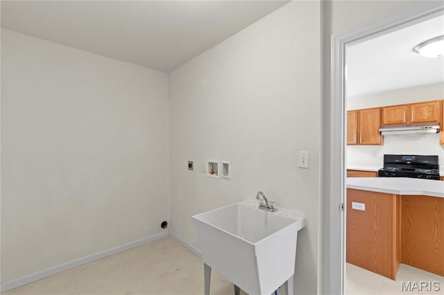 1 Ashbury Crossing Ct, Florissant, MO 63034 - washroom with hookup for an electric dryer, hookup for a washing machine, and baseboards