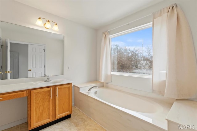 1 Ashbury Crossing Ct, Florissant, MO 63034 - bathroom with vanity and a garden tub